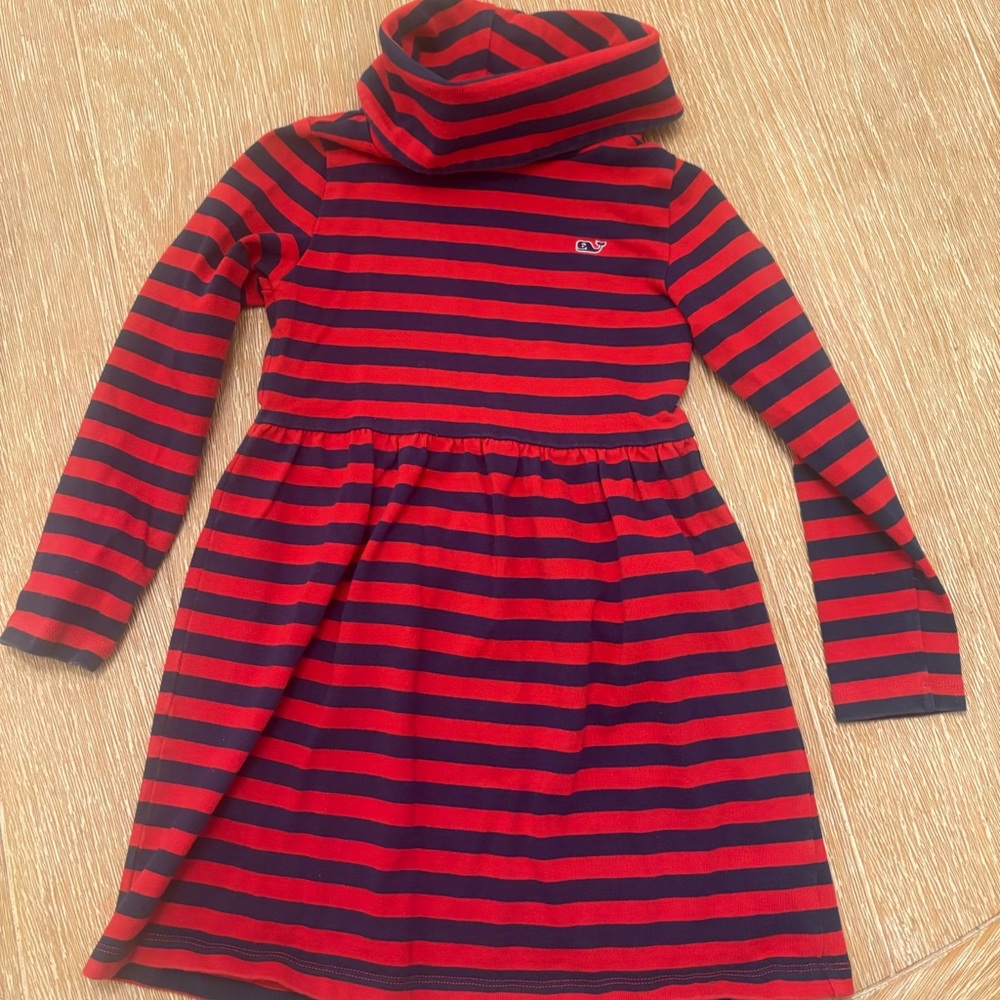 Vineyard Vines Red and Navy Striped Dress